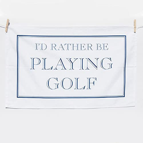 Stubbs Mugs I'd Rather Be Playing Golf Tea Towel White