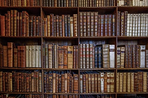 Renaiss 8x6ft Bookshelf Backdrop Soft Fabric Wooden Library Bookshelf Photography Background School Books Collection Magic Books Ancient Library Students Adult Artistic Photo Studio Props