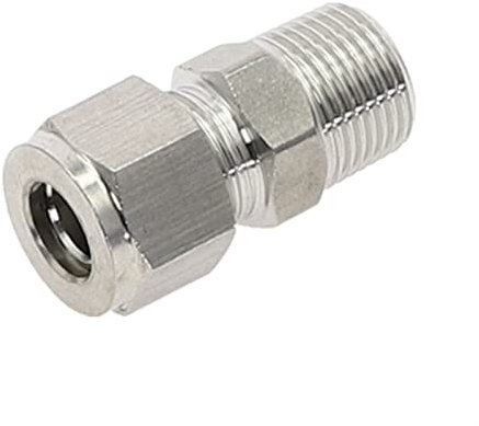 YIJIAN-UMBRELLA RACCORDI per Tubi 304 Connettore a Compressione Doppio in Acciaio Inox Doppio Ferrule 6mm-12mm Tubo a 1 / 8inch-1 / 2inch Maschio Npt. Raccordo
