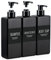 Segbeauty Shampoo and Conditioner Dispenser Refillable, 3pcs 16.9oz Shower Bottles Soap Dispenser with Labels, 500ml Empty Plastic Square Pump Bottle Dispenser Body Wash Containers for Bathroom Black