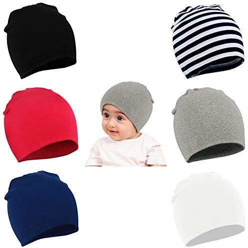 Durio Unisex Baby Mütze Hut Jungen Mädchen Babymütze Kleinkind Wendemütze Jersey Slouch Beanie Erstlingsmützen 6er Pack Farbmischung A 1-4 Jahre