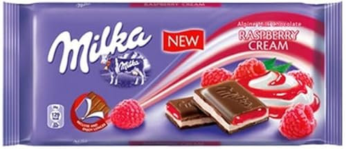 Milka Barra de chocolate con crema de frambuesa (100 g, 22 unidades)