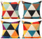All Smiles Outdoor-Kissenbezüge, bunte, moderne geometrische Kissenhüllen für Herbstdeko, Patio, Couch, Wohnzimmer, Veranda, 66 x 66 cm, Orange Gelb, 4er-Set