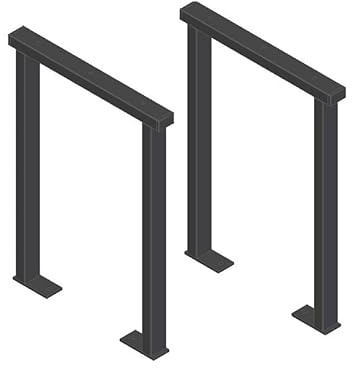 Bankbeine 2stk. 29x40cm schwarz pulverbeschichtet Bankkufen Bankgestell Stahl Gartenbank Beine