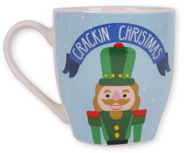 FabFinds Hugga Mug with Initials Classic Black and White Ceramic Large Gift Coffee Cups 500ml (H11cm X W11cm) (Approx.) (Crackin Christmas)