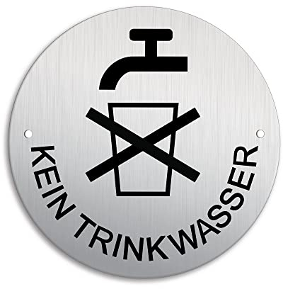 Schild Kein Trinkwasser Ø 100 mm Aluminiumschild Edelstahloptik gelocht Nr.53209-L