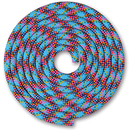 Cuerda para Gimnasia Rítmica Ponderada 150g DRUNA 2,5 m (Azul Claro-Verde-Amarillo-Rojo-Violeta-Azul-Rosa)