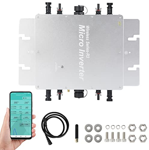 Jadeshay Micro-onduleur 1600W MPPT Connecté au Réseau Onduleur Grid Tie Inverter avec Surveillance WiFi APP(WVC-1600W)