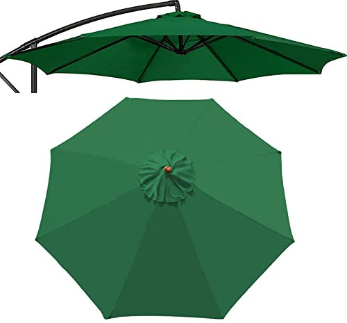 KDHKDFN Toile De Rechange Pour Parasol Déporté, Toile De Parasol Ronde 3m 8 Baleines Toile De Remplacement(Color:vert)