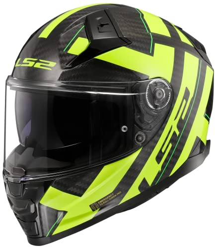 LS2, Integralhelme motorrad VECTOR II carbon STRONG gloss yellow, L