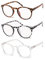 Vecien Lesebrille 3 Stuecke Blaulichtfilter Brille, Federscharniere Vintage Lesebrillen für Damen und Herren lesehilfe (4.0 Dioptrien)