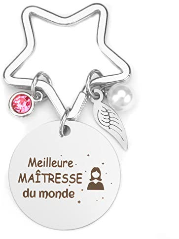 Cadeaux Maitresse D'école Porte Clef Maîtresse Cadeau de Fin d'année Scolaire Porte Clé Maîtresse Cadeau Maîtresse Cadeau Maîtresse d'école Cadeaux d'anniversaire Cadeaux Maîtresse Noël