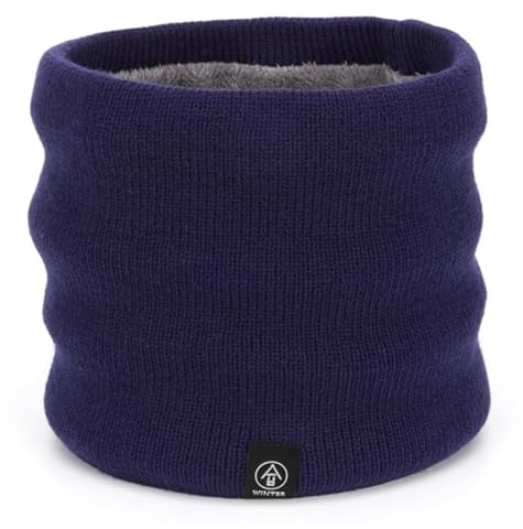 HGDGears Winter Neck Warmer for Men,Thermal Scarf,Double-Layer Thicken Windproof Scarves,Knitted Snood Sports,Outdoor,Cycling,Bicycles and Skiing(Navy)