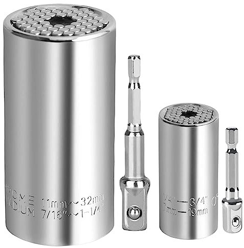 Juego de llaves universales (11-32 mm, 7-19 mm), herramienta universal multifunción con adaptador de taladro, desenroscar cualquier perno de regalo para papá, marido, novio, hombres, regalo del día
