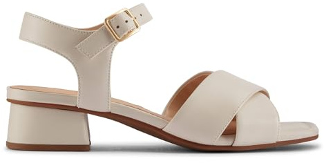Clarks Femme Serina35 Cross Sandale, Cream Leather, 40 EU