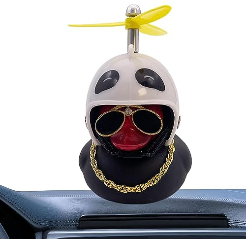 Facynde Auto-Ornamente für Armaturenbrett | Kleine Quietsche-Ente Auto-Ornamente | -Gummi-Ente, Autodekoration, Ente mit Propellerhut, Armaturenbrett-Zubehör, Motorrad-Fahrrad-Gadgets