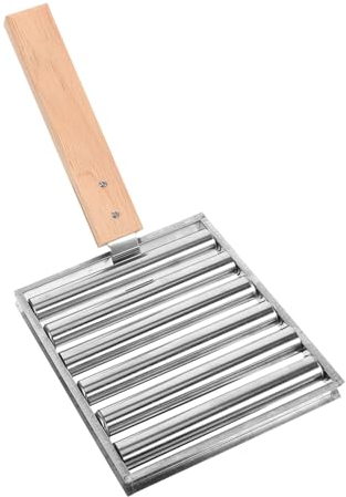 DIKACA Soporte De Salchichas De Acero Inoxidable para Parrilla De Camping Rodillo para Salchichas Mango De Accesorio De Barbacoa para Uso Exterior para Jardín y Actividades Al Aire