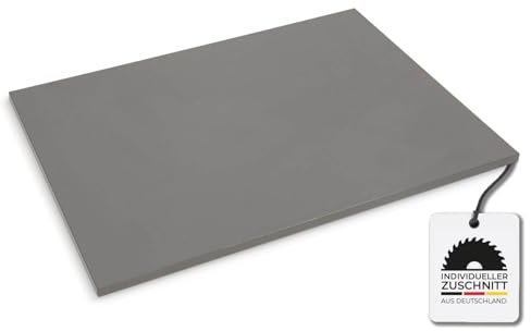 Hausfux Tischplatte nach Maß - 1,9 cm Starke Spanplatte mit ABS-Kante - individueller Zuschnitt - Made in Germany (Basalt Grau, 70 x 50 cm)