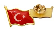 Gök-Türk Brosche Stecknadel Türkische Flagge Türkei Gold Farbe Ay Yildiz