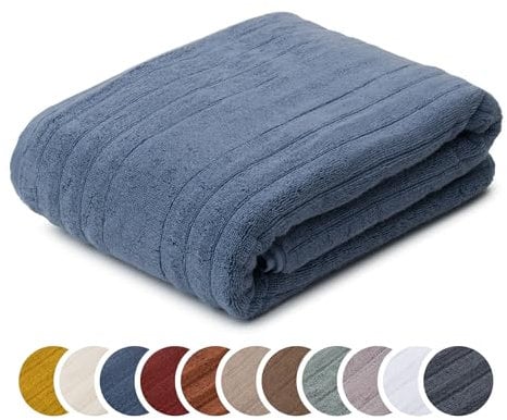 liebling Badetuch Luxus Bio Baumwolle, Serie Marseille, 770 gr. / m², 100 x 150 cm, Ökotex, 60 Grad, saugstark, schnelltrocknend, Farbe: blau