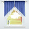 SCHOAL Scheibengardine mit Tunnelzug 2 Stück Kleinfenster Gardinen Küche Set Bistrogardinen Voile Stores Fenstergardine Modern Blau #2 BxH 120x125cm
