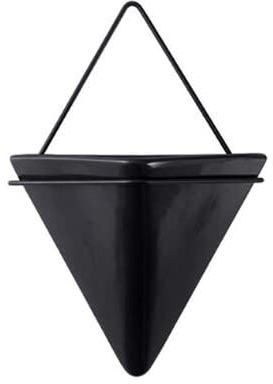 SDFGBNJK Wand Blumentopf Schwarz Wandvase Keramik Diamant Wandvase Blumenvase Geometrische Vase Mit Rahmen Wand-Hängend Für Sukkulenten,Schwarz