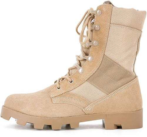 QAXZESA Stivali da deserto da trekking da uomo Stivali da campeggio con lacci Scarpe tattiche militari Stivali da combattimento Trekking Escursionismo,sand-40