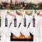 LOMOHOO Lot de 4 grandes chaussettes de Noël avec étiquettes de nom, chaussettes blanches en fausse fourrure pour Noël, cadeau de fête, cheminée, décoration d'arbre