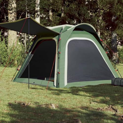 Juroupi Campingzelt 4 Personen Camping Zelt Camping Tent Camping ZubehöR Zelt Grün 240x221x160 cm 185T TAFT