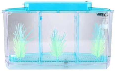 Ailgely Aquarium-Fischtank, LED-Acryl-Zucht-Isolationsbox für Kleine Fische, Praktisch, Mehrere Funktionen (Blau)
