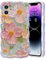Fzrdohu Compatible with iPhone 11 Case, Shockproof Drop Protection i Phone 11 Case, Cute Curly Wave Border 6.1 Inch Phone Case i Phone 11 with Colorful Retro Oil Painting Flower for Women (Multicolor)