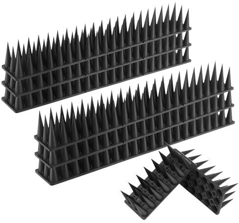 CIIC Taubenabwehr Spikes, 5.7 Meter Vogelabwehr Spikes Kunststoff Taubenschutz, Taubenspikes Vogelschutz für Balkon, Zaun, Dach und Fensterbank （20 Stück Schwarz）