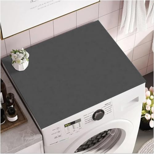 Tappetino per lavatrice, copri lavatrice antiscivolo, copri lavatrice antipolvere 60 x 60 cm, tappetino universale multiuso per lavatrice (grigio scuro)