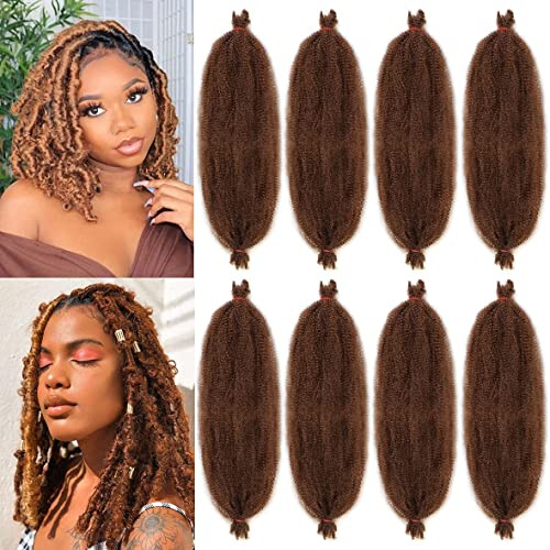 8 Packs Marley Twist Hair 14 Inch Pre-Separated Springy Afro Twist Hair Extension Afro Kinky Hair for Braiding Marley Kinky Braiding for Black Women (#30, 14 Inch (Pack of 8))