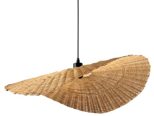 Riess Ambiente Geflochtene Hängeleuchte Organic Living - 70cm - Natur Bambus - Handmade Boho-Style