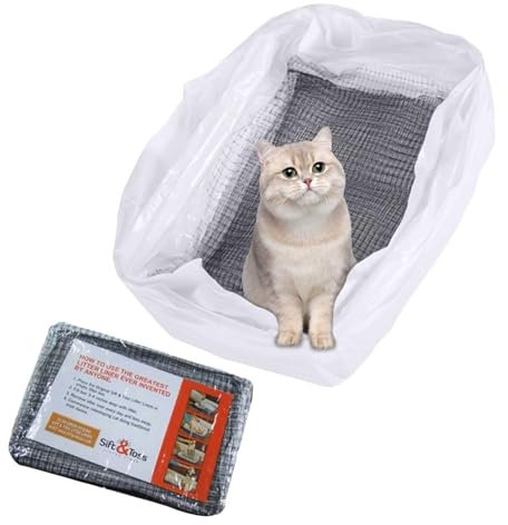 10 Stück Katzenklo Beutel Wiederverwendbare,Katzenklo Einlagen mit Filterloch,Katzenklo Tüten Selbstreinigende,Müllbeutel,Einfachen Wechsel der Katzentoilettenbeutel 36x47cm