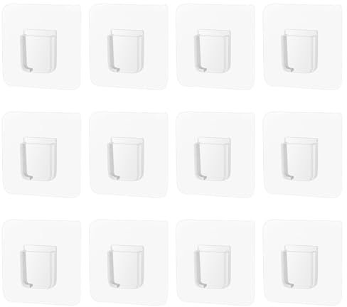 12 Stück Klebehaken Selbstklebend Schrank Bodenträger bodenträger Kunststoff Regalhalterung ohne Bohren Transparent Einlegeboden Halter für Kleiderschrank (COLOR:klar)