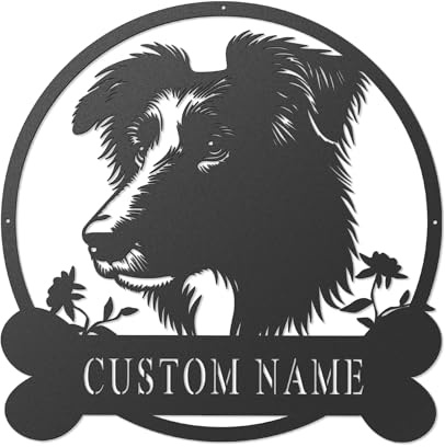 Custom Metal Dog Training Sign, Round Wall Decor, Black, Personalized German Sheppard Name Sign, Dog Kennel Business Logo, Wall Art for Outdoor Hanging Garden Farm House (Custom Name Decor)