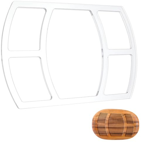 BENECREAT 5 Pocket Valet Tray Router Vorlage Rechteckige Acryl Inlay Vorlage Für Holzbearbeitungsfräser Mit Folie Zum Erstellen Einzigartiger Inlays In Schildern Bastelprojekte 29.8x20cm 6mm Dick