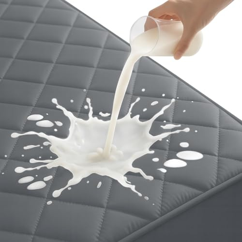 YSTELLAA Matratzenschoner 180x200cm, Grau | Weiche Matratzenbezug Atmungsaktive, Mattress Protector Anti-Milben, Matratzenschutz Für Matratzen Topper Bis 30cm