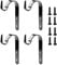 unillea 4Pcs Small Hanging Basket Hooks, Garden Hooks for Hanging, Plant Suspension Wall Hook for Plants Suspension, Lanterns Wind Chimes and Bird Feeders