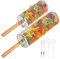 Lot de 2 Paniers à Barbecue Emboîtables - Acier Inoxydable 304 avec Poignée en Bois Amovible - Pour Légumes et Viandes - Accessoire pour Barbecue/Camping/Grill à Gaz