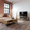 Pack de Muebles de Salón Roble Hamilton y Negro con Mesa de Centro 1 Cajón Mueble TV 1 Cajón Melamina Patas Pino