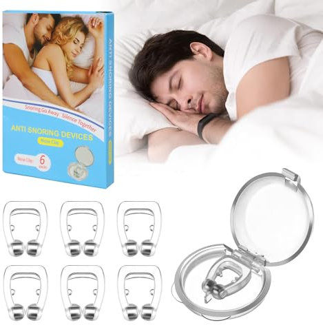 DOINEUFL 8 Stk Anti Schnarch Nasenclip mit Magnet,Wiederverwendbarer Schnarchstopper aus Silikon,Nasenklammer Gegen Schnarchen,für Besseres Atmen bei Schnarchen (6)