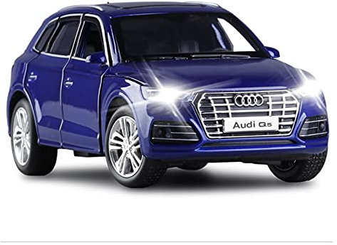Miniatur Motorfahrzeug-Modelle Legierung Modellauto Sammlung Spielzeug 1 32 Simulation Original Für Audi Q5 SUV Sound Und Licht Diecast Car Fertigmodell(Blau)