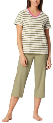 Schiesser Damen Schlafanzug 3/4 Hose Kurzarm Single-Jersey Qualität - Casual Essentials
