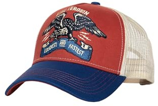 King Kerosin Herren Trucker Cap Im Biker Look – Mit Adler Stickerei, Mesh-Einsatz & Gebogenem Schirm – Retro Im Oldschool Design, Atmungsaktiv & Verstellbar Loudest & Fastest
