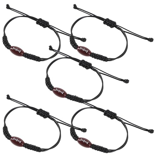 TOYZFRIENDY 5stücke Verstellbare Rugby Sportarmbänder aus Polyester mit Fussball Fest Deko und Wm Party Deko Kreatives Multifunktionales Seilarmband für Sportfans und Besondere Anlässe