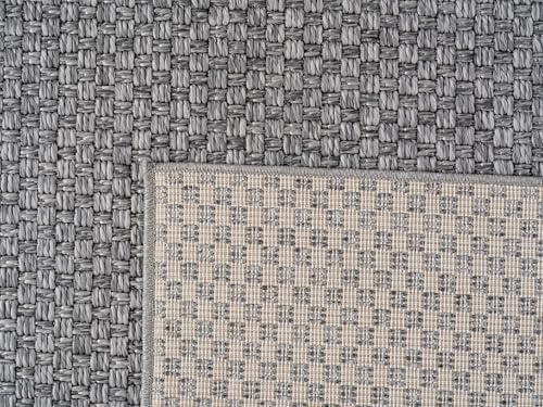 KADIMA DESIGN Küchenteppich Unifarben Zeitlos Wetterfest Langlebig Waschbar Belastbar Strapazierfähig Grau 120x170 cm Balkon Küche Oeko-TEX Zertifiziert | MALOJA