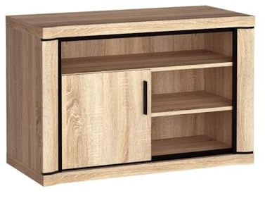 Masseno TV-Schrank Malaga 107 cm Fernsehschrank mit 1 Türen TV-Lowboard für Wohnzimmer Modern 107x50x72 cm Sonoma Eiche